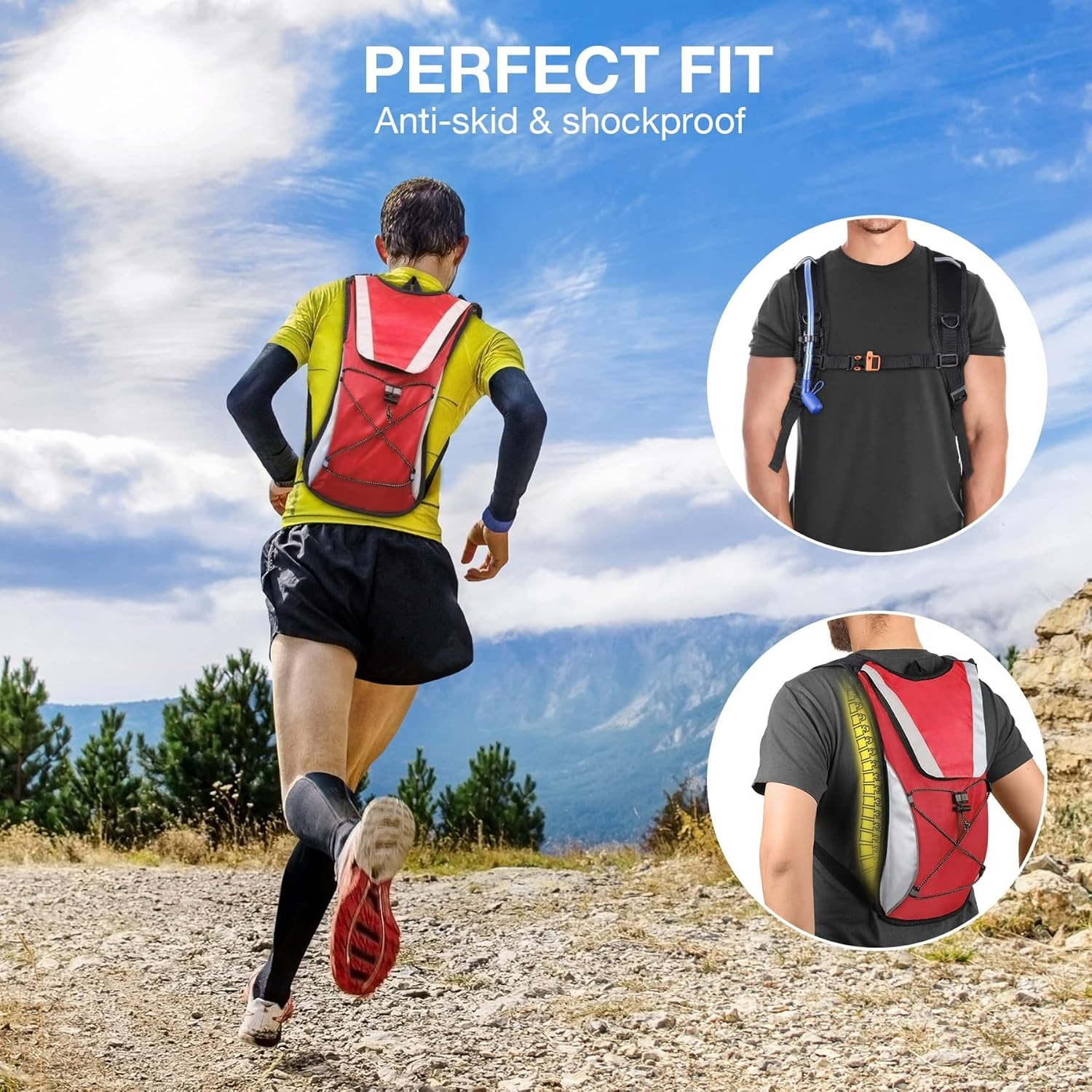 Lauf-Hydrationsweste - Leichter Isolierter Hydrationsrucksack mit Stauraum für Radfahren, Wandern, Laufen, Klettern, Camping