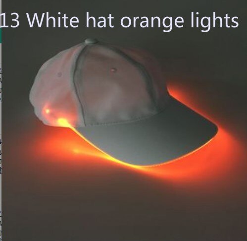 Gorra de béisbol de fibra óptica con luz LED, sombrero de béisbol con luz LED brillante, estilo Hip-Hop, ajustable: 13