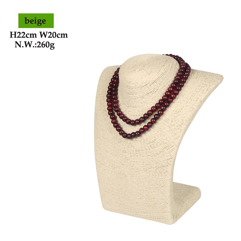 S/M/L 6 kolory kobieta liny manekin naszyjniki biust stojak biust stojak wystawowy na biżuterię uchwyt półki L23 * W13 * H36cm cena hurtowa: H22cm  beige
