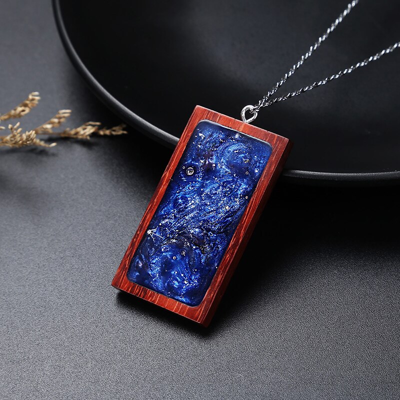 1pc Red Solid Wood Frame UV Resin Mold DIY Epoxy Resin Mold Rectangular Round Jewelry Pendant Accessories Necklace