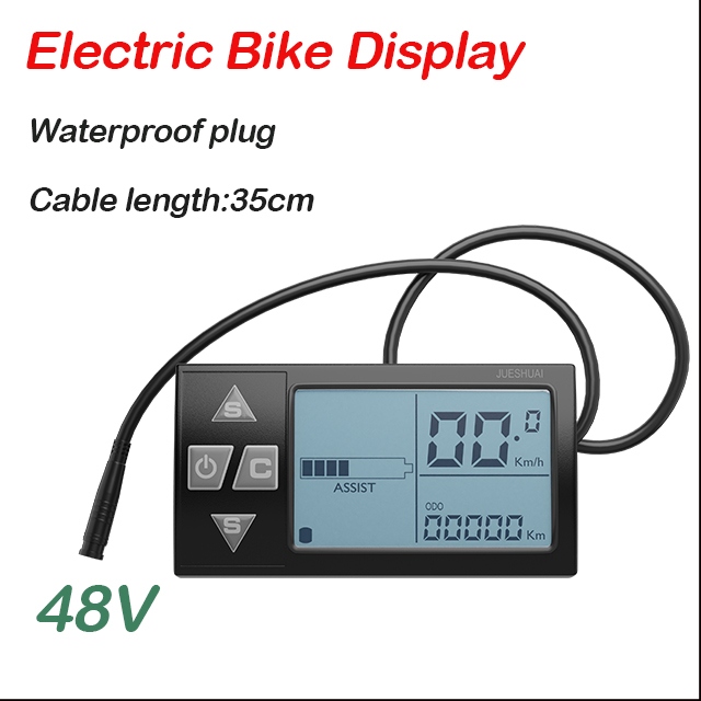 E Bike Computer Elektrische Fiets Lcd Display Voor 24V 36V 48V Elektrische Fiets Handleiding Bedieningspaneel Fiets Snelheidsmeter: 48V LCD Waterproof