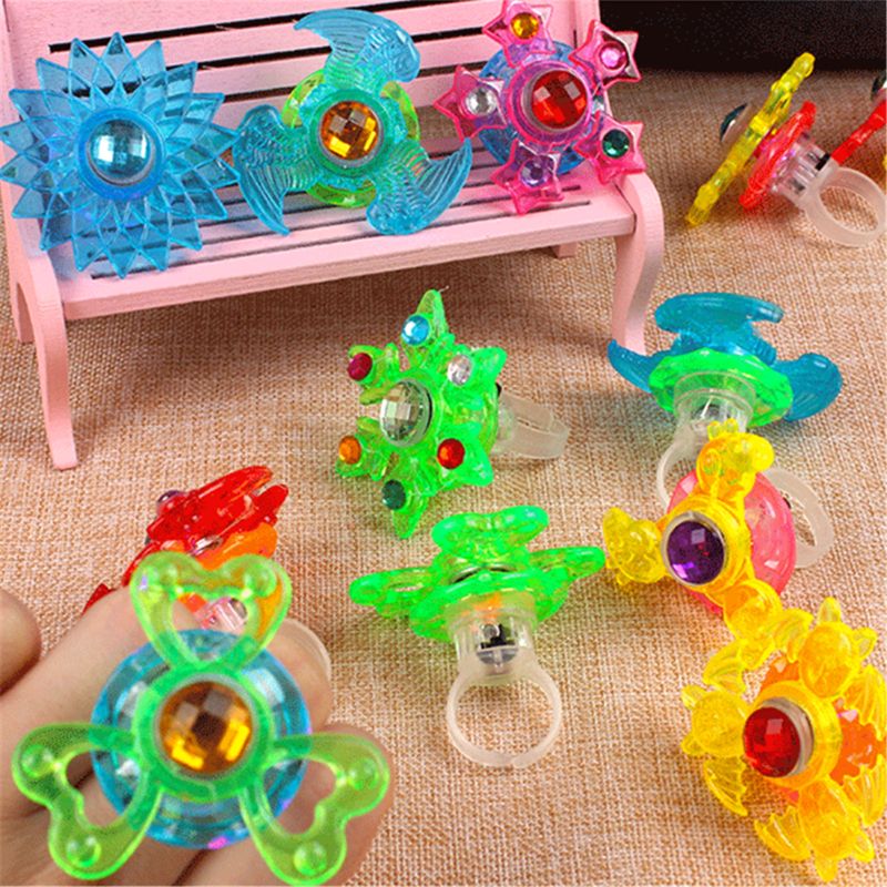 Fidget Spinner Ringen 3Pcs Led Fidget Spinner Ring Flitslicht Hand Spinner Gyro Stress Relief Speelgoed Voor Kinderen Baby