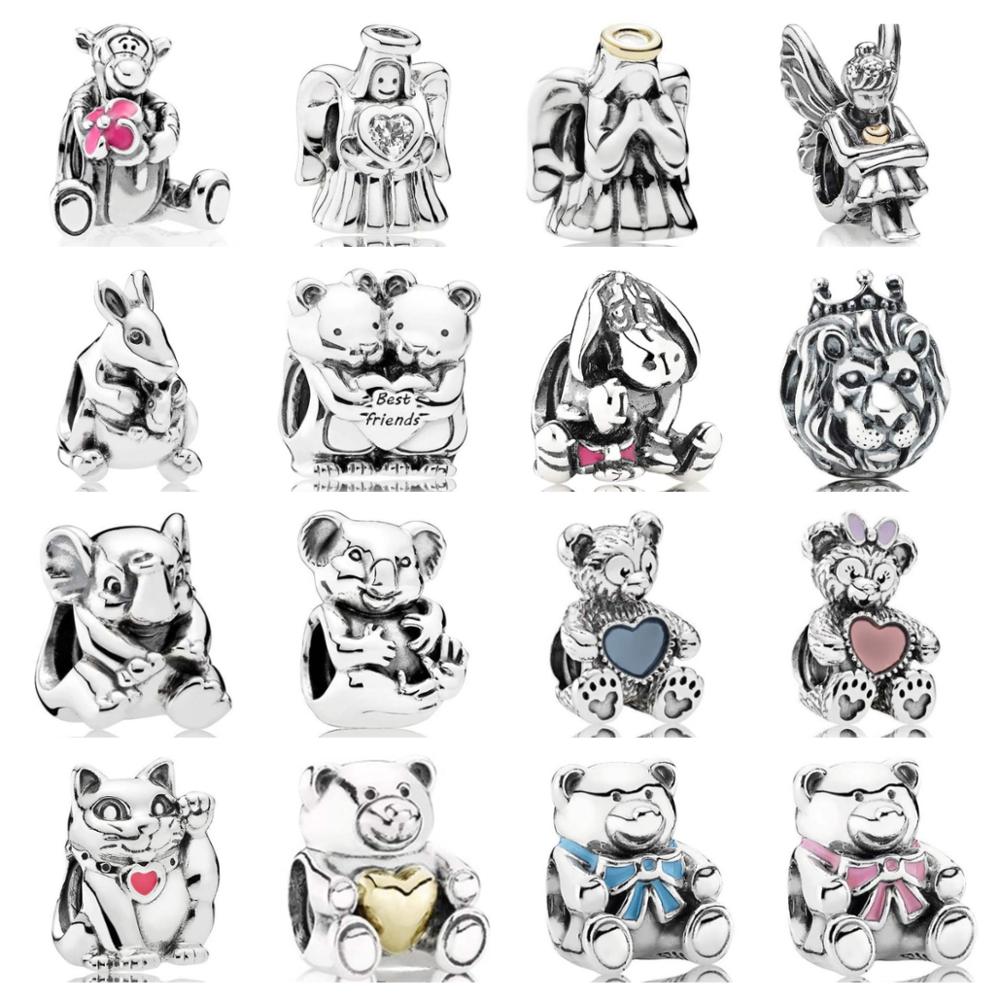 PDB ZZ 31 925 Sterling Silver Jewelry Charm fairy lion head puppy love angel best Freeden Charm Beads.