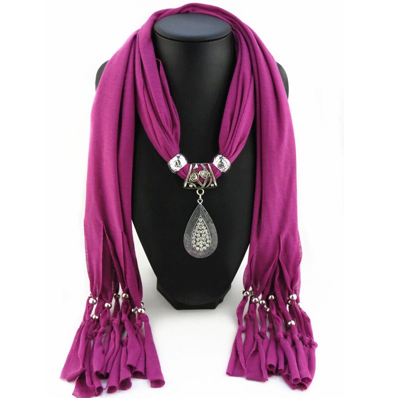 RUNMEIFA Mode-sieraden Sjaal Effen Polyester Mode Diamant Sieraden Hanger Sjaal Voor Vrouwen Waterdruppels: 8