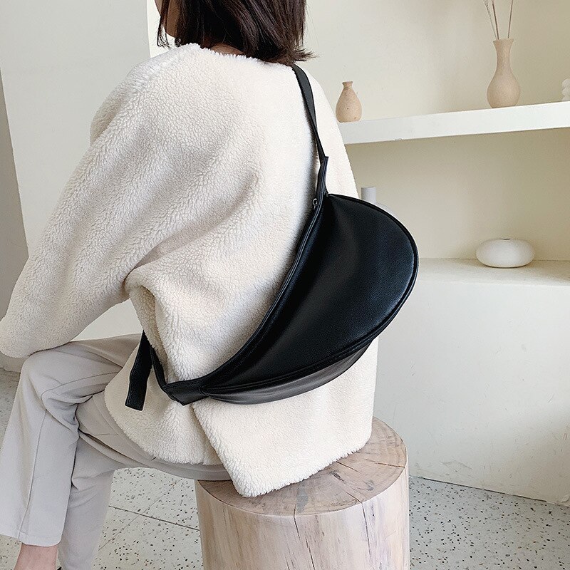 Sac à bandoulière, mini selle, sac à bandoulière, style sauvage diagonale, simple, couleur unie, bourse, style