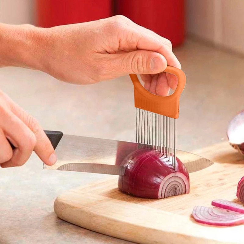 Keuken Gadgets Ui Snijmachine Tomaat Groenten Veilig Vork Groenten Snijden Snijgereedschap Silicagel Kichen Accessoires