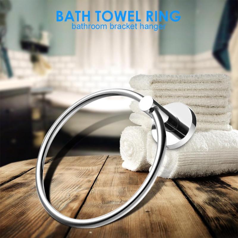 Edelstahl Runde Stil Wand Montiert Handtuch Ring Halter Hanger Badezimmer Wc Möbel Bad Hardware Handtuch Halter