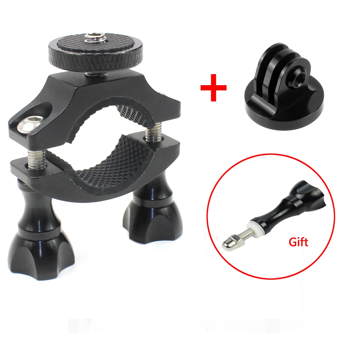 CNC-Soporte de cámara con Clip para manillar de bicicleta, adaptador de trípode de 1/4 pulgadas para DJI, Osmo Action, GoPro Hero 7, 4K