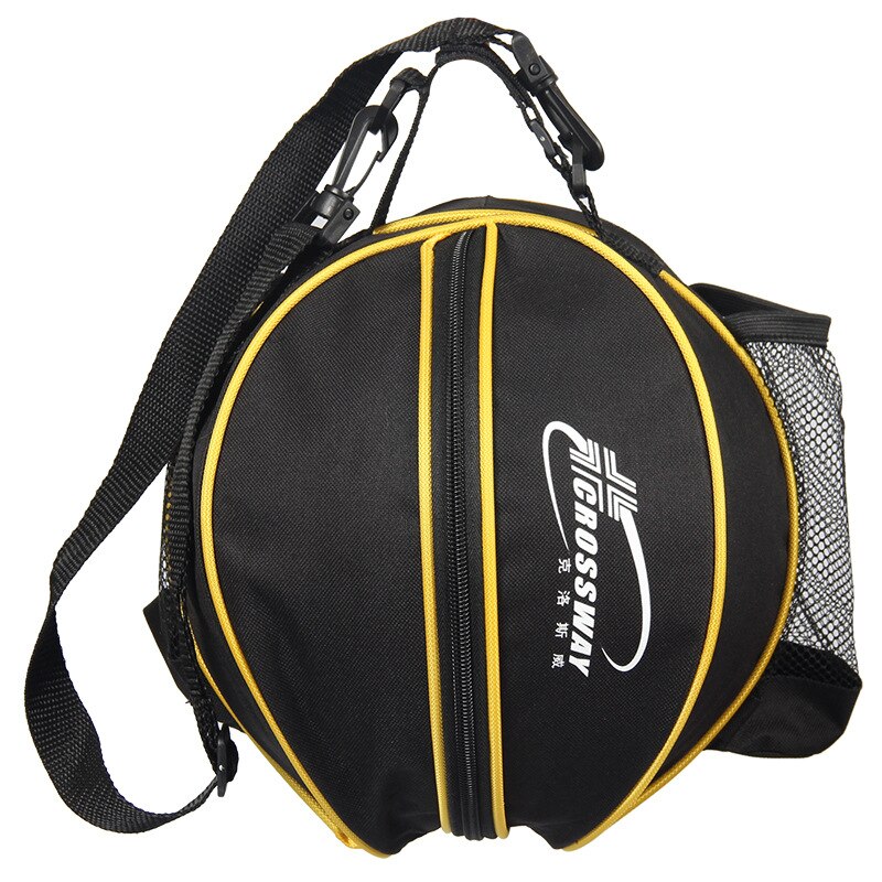 Borsa sportiva universale pallone da basket calcio pallavolo treno zaino borsa forma rotonda tracolla regolabile zaini: black