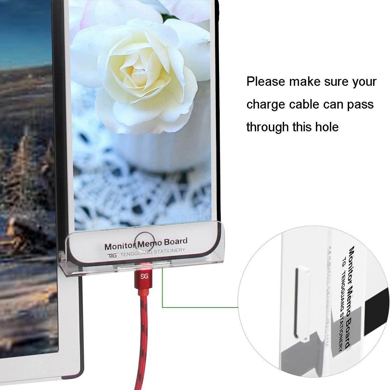 Computer Monitor Side Plate Attached Memo Computer Monitor Screen Memo Board Pads Side Panel Sticky Reminder Holders#g30