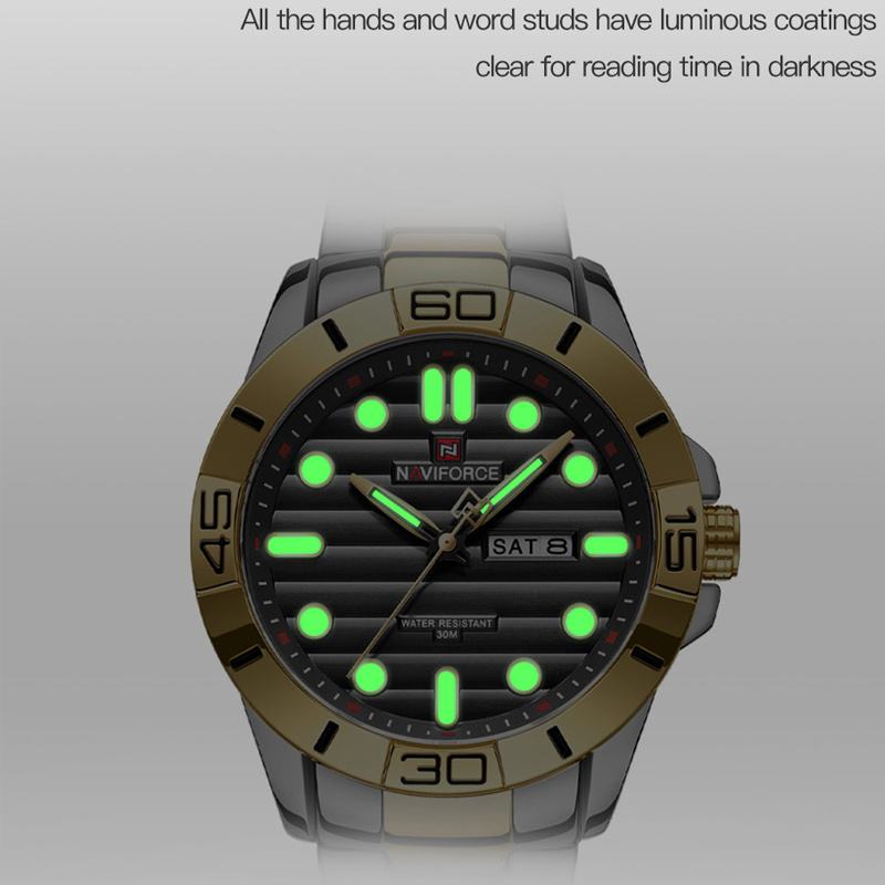 NAVIFORCE – montre-Bracelet lumineuse en acier inoxydable pour homme, à Quartz, étanche, Original, à la