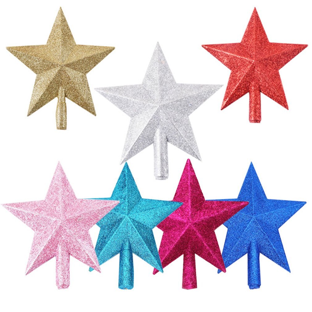 Christmas Tree Top Star 3D Five-point Star 15cm Christmas Home Table Topper Christmas Decoration Merry Christmas