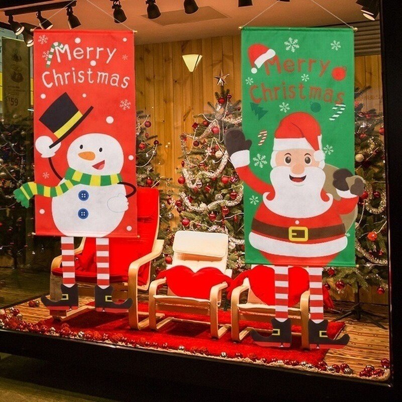 Juledekorationer til hjem veranda dør hængende banner flag ornamenter glædelig jul navidad år fest dekor