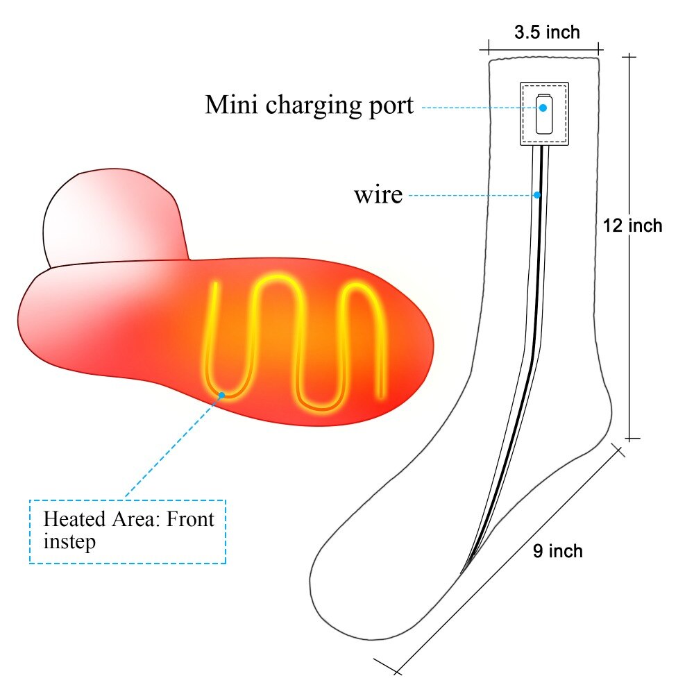 Vintersportstrumpor år usb värme knähöga strumpor 5v värmefotvärmande bomullsstrumpor grå män kvinnor 38-44