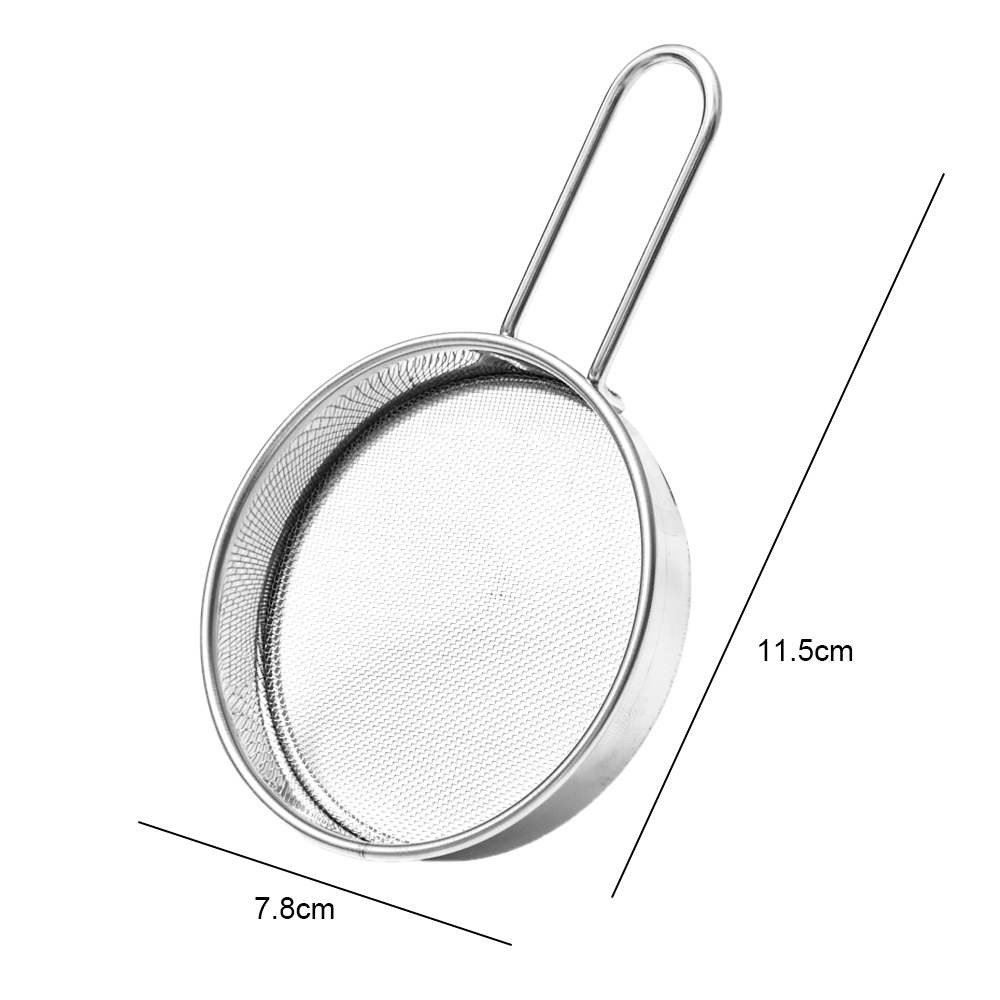 Mini Stainless Steel Flour Sieve Strainer with Handle Small Flour Sifter Drainer for Baking Dusting Powdered Sugar Coffee Filter: Default Title