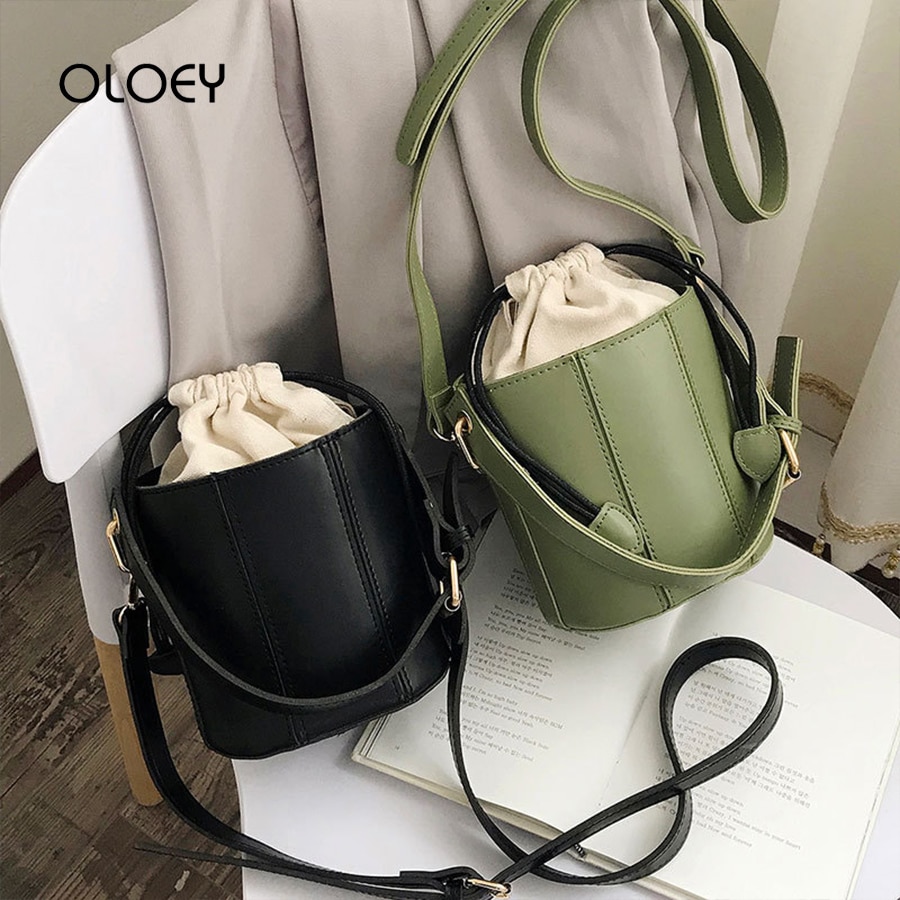 Bolsa de ombro feminina, bolsa de ombro com cordão, transversal, bolsa de mensageiro, de couro para mulheres