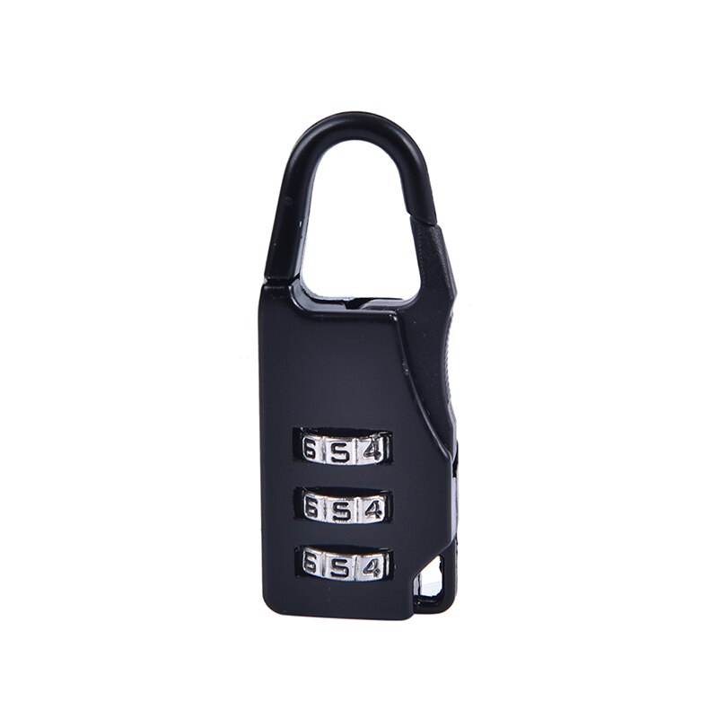 3 Mini Wijzerplaat Digit Nummer Code Wachtwoord Combinatie Hangslot Veiligheid Reizen Delicate Safe Lock Voor Hangslot Bagage Lock Van Gym: Black