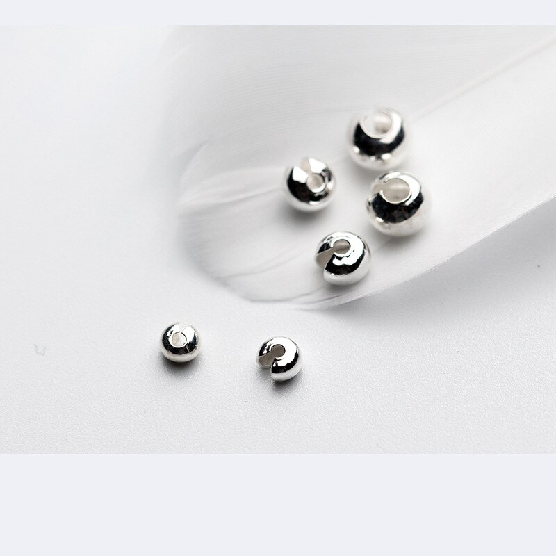 10PCS/LOT 2.5/3.5/4.5/5.5MM 925 Sterling Silver Open Positioning Clips Beads for DIY Fine Jewelry Findings