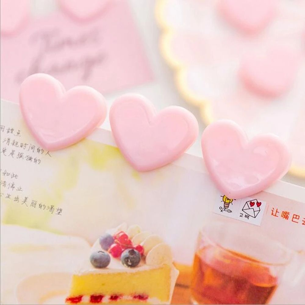 Trombone créative en plastique rose Kawaii, 10 pièces, pince à cœur, organisateur de bureau, Clips décoratifs, papeterie , fournitures de bureau