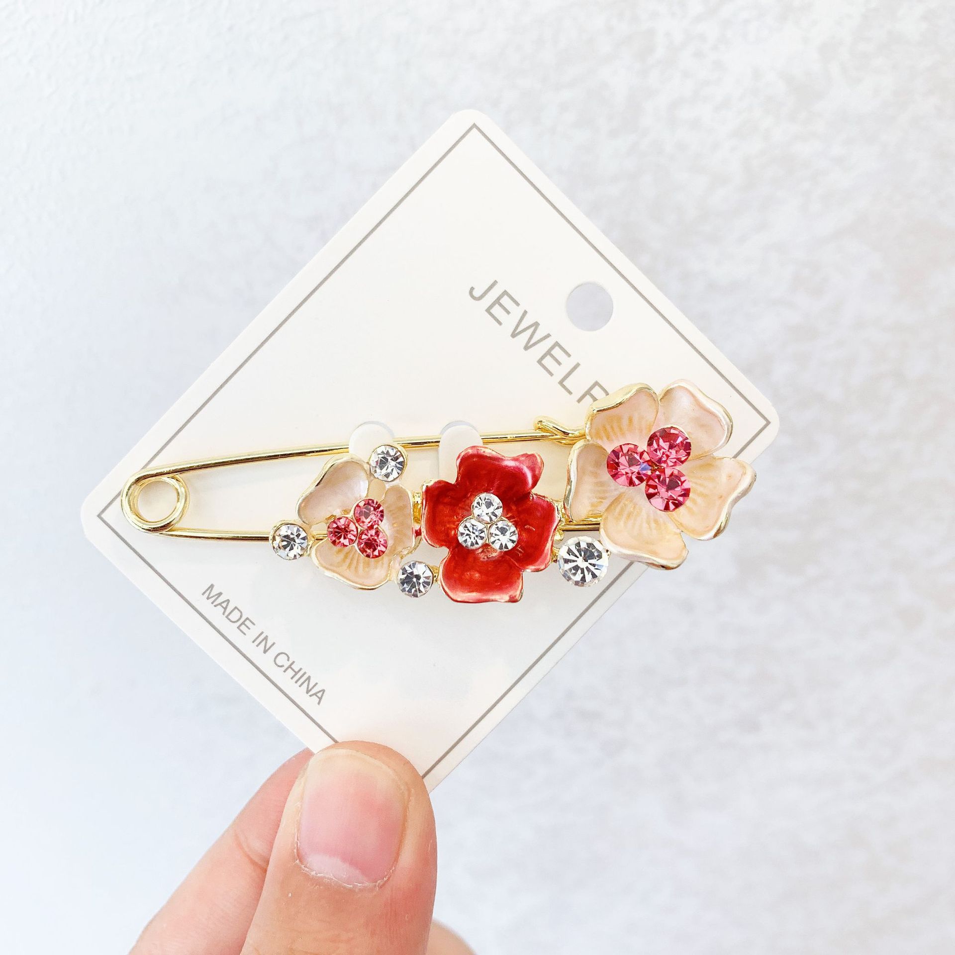 Sjal blomst broche diamant olie lilje tulipan sommerfugl stor nål sikkerhedsnål frakke kjole anti-genskin silke tørklæde spænde: 10