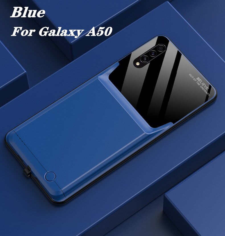 Backup Battery Charging Cover for Samsung Galaxy A50 A50S Battery Case Portable Power Bank Battery Charger Case For Galaxy A30S: Blue For A50