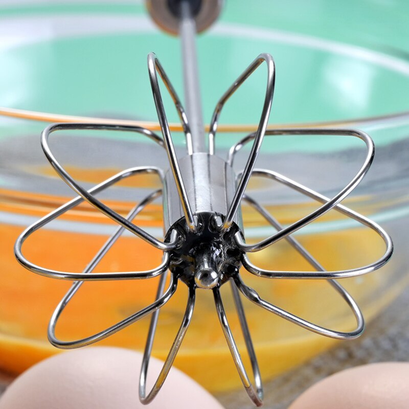 Semi-Automatic Egg Beaters Stainless Steel Egg Beater Blender Practical Hand Push Mixer Cooking Kitchen Utensil