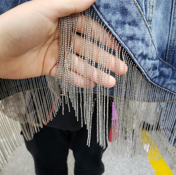 Frühling Herbst Fransen Kette Denim Jacke Kurze Jacken Frauen Koreanische Neue verlieren Mantel Mädchen Studenten Streetwear Mantel