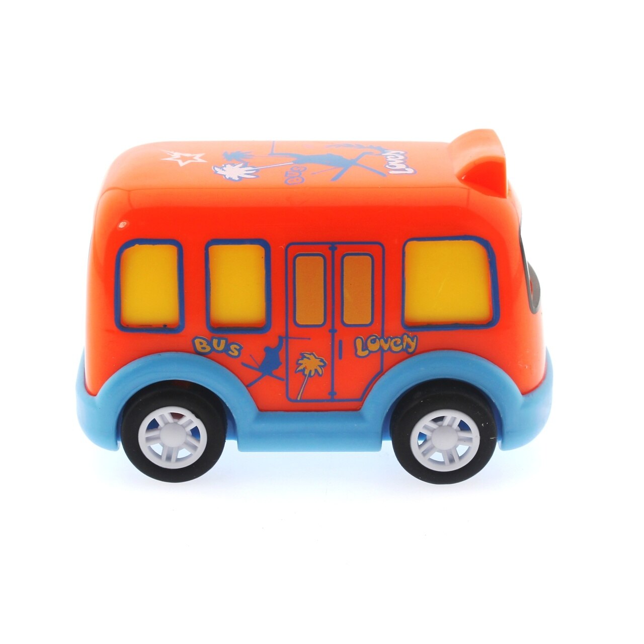 Tarkista mini söpö oranssi bussi