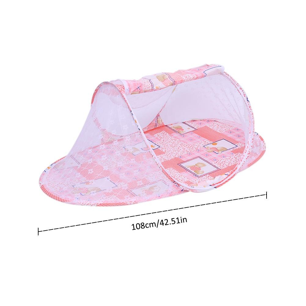 Pink Collapsible Infant Mosquito Net Cartoon Pattern Ship-shaped Baby Mosquito Net With Zipper Baby Children Bedclothes