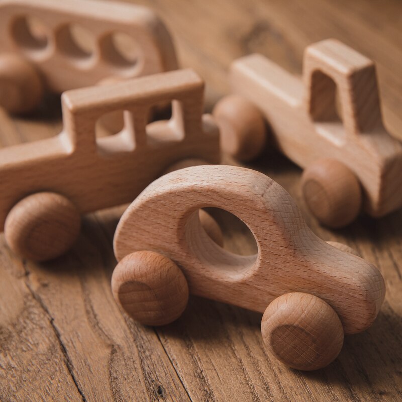 Baby Toys Beech Wooden Blocks Wooden Car Cartoon Educational Montessori Toys For Children Teething Baby Birthday Products