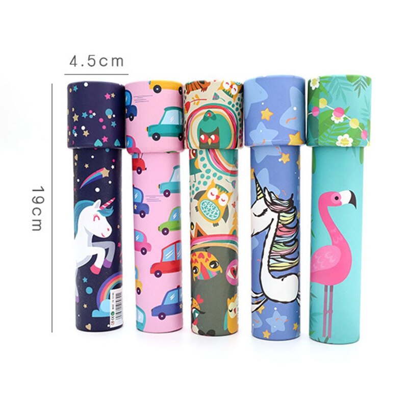 Rotatif licorne imprimer kaléidoscope dessin animé jouets enfants interactif logique magique classique éducatif jouet pour enfant couleur aléatoire