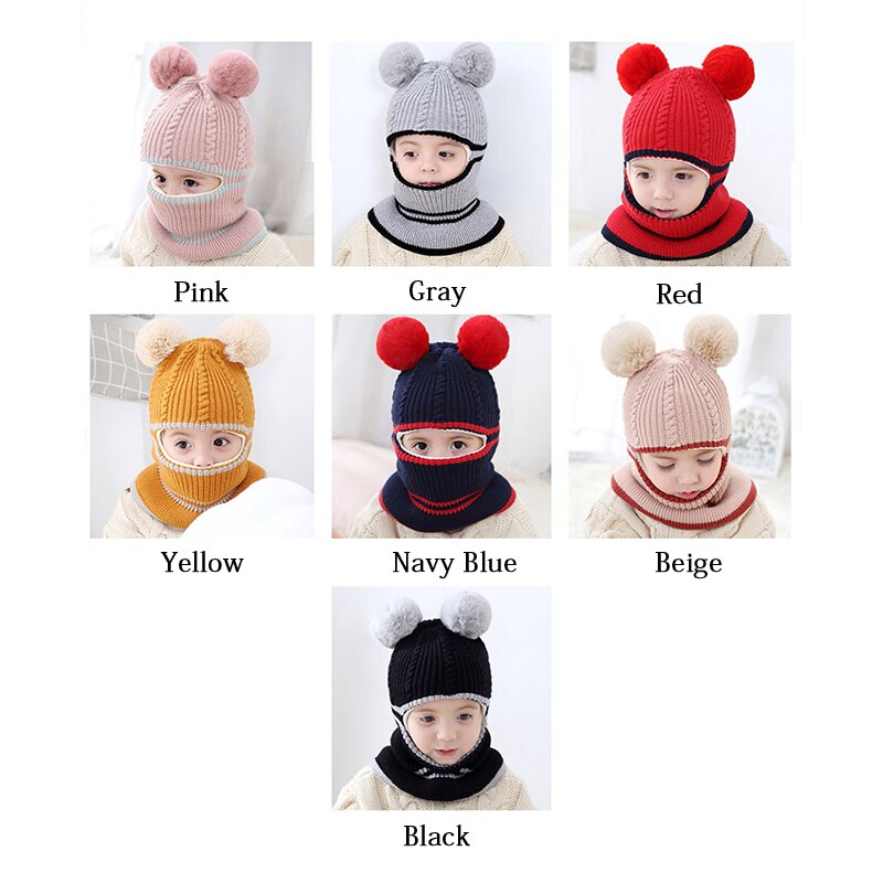 Børn strik hue børn vinter holde varmen huer drenge piger ørebeskyttere kasket baby hue enfant strikket sød udendørs hue  tg0141