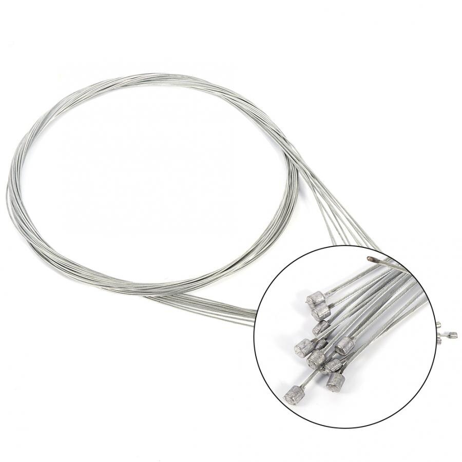 Fiets Shift Kabel, 10 STKS Fiets Gear Shifter Kabels Road Shift Kabel Set, 2 M RVS Remleiding Derailleur Draad, Inner Shift Kabel Kit voor Mountainbike Road Fiets