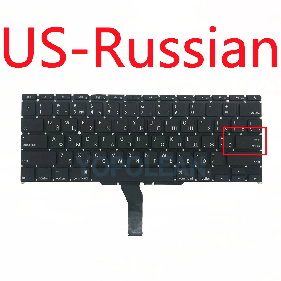 Neue A1465-Tastatur für MacBook Luft 11 Zoll A1370 A1465 Tastatur uns UK Russisch Spanien Französisch Jahr: Silber