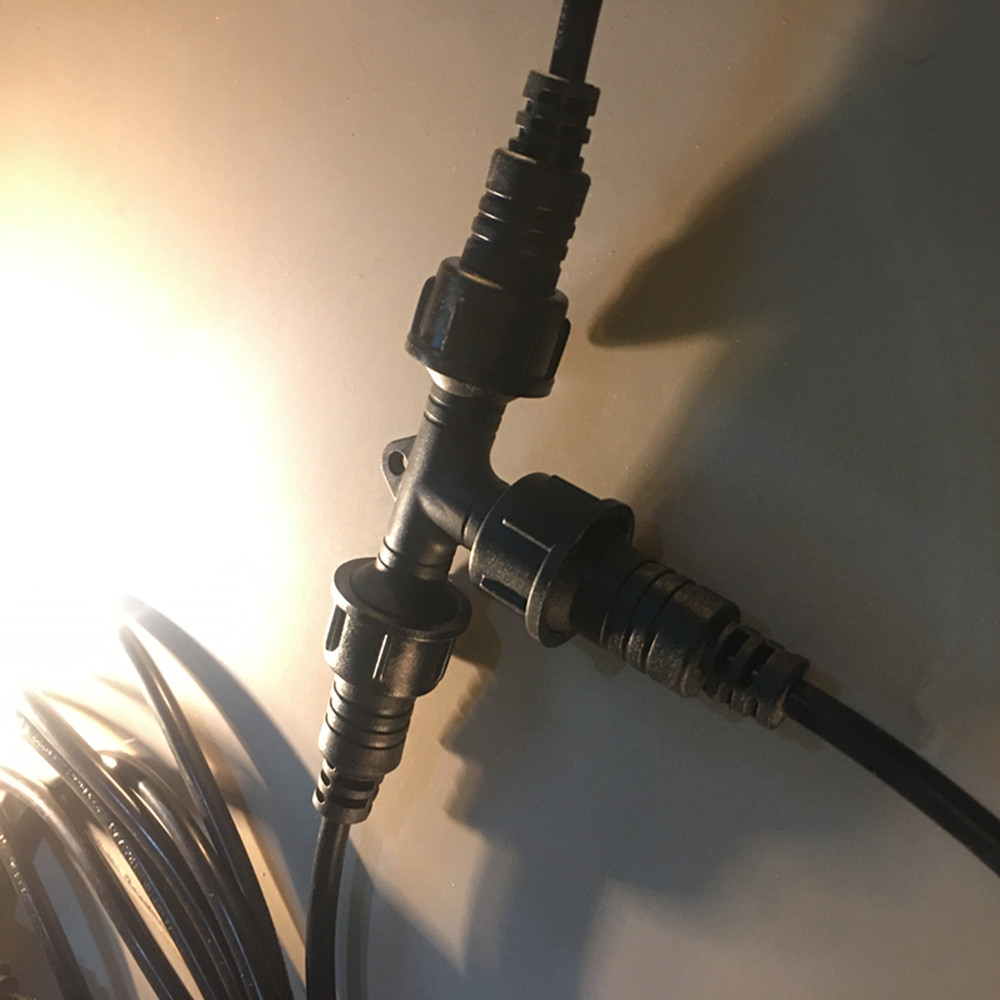 IP68 Waterproof T Shape Connector For Outdoor S14 String Light