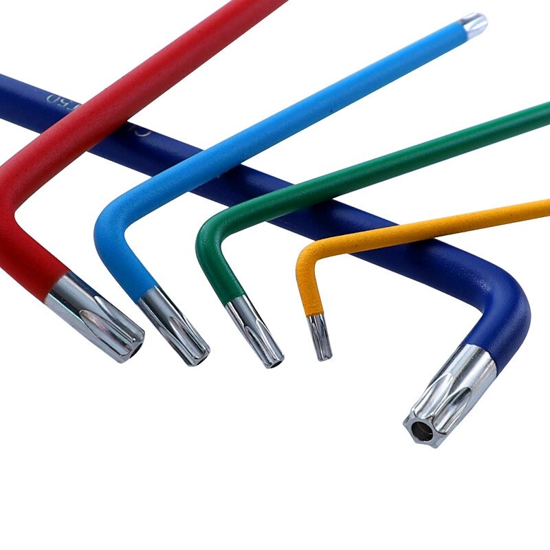 9 stuks schroevendraaier torx sleutelset kleurcodering slijtvaste anti-corrosie sleutelsets torx stersleutel