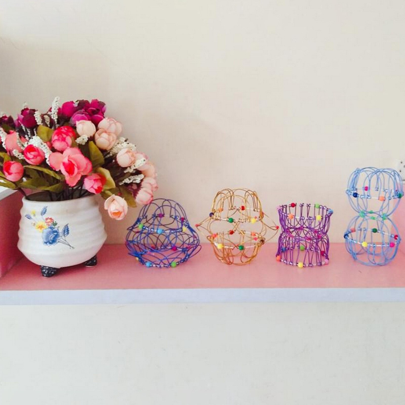 Decompression Deformation Soft Steel Magic Flower Basket Hoop 2PCS