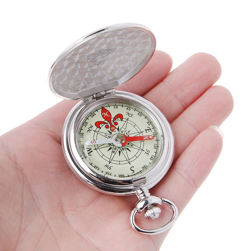 Pocket Watch Flip Compass Portable Hiking Navigation Compass Luminous In The Dark Navigation Car Compass Keychain Y51D