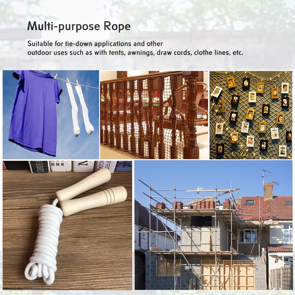 8 Strand Braided Rope 5mmx10M(3/16INx30FT) 6mmx10M(1/4INx30FT) 8mmx10M(5/16INx30FT)