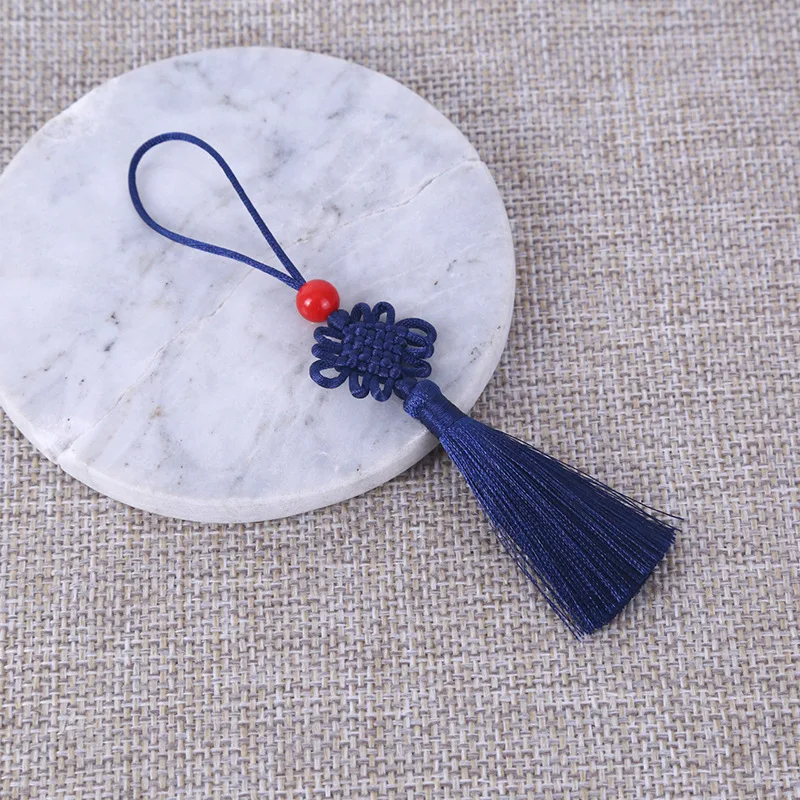 2/5 st 5cm festliga tofsar hänge kinesisk knut sidentofsar sömnad gardinberlocker tofs gör-det-själv-pyssel smyckestillverkning dekor: M / Guld-