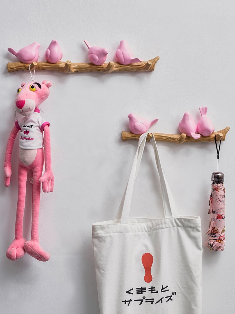 Muur Hanger Zonder Gat Kamer Accessoires Home Decoratie Vogels Decor Houten Hanger Kleding Winkel Decoratie Paskamer Haak