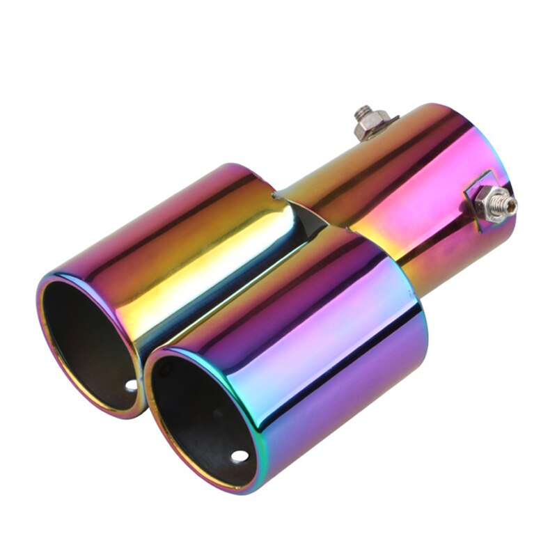 Automobile tail Dual Outlet Exhaust Tip Stainless Steel Slant Rolled Edge Auto Muffler modified Universal Car Exterior Supplies: c7