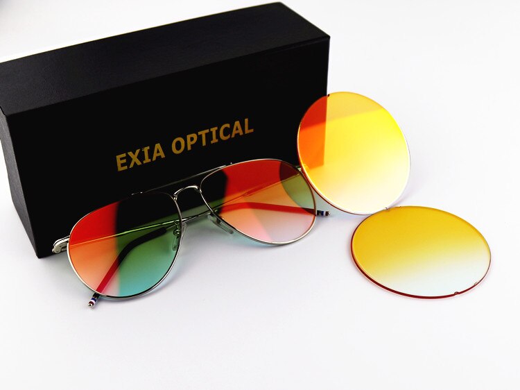 Red Lens Sunglasses Flash Mirror Hydrophobia Coated UVA Gradient Brown Base Color Lens A10 Series