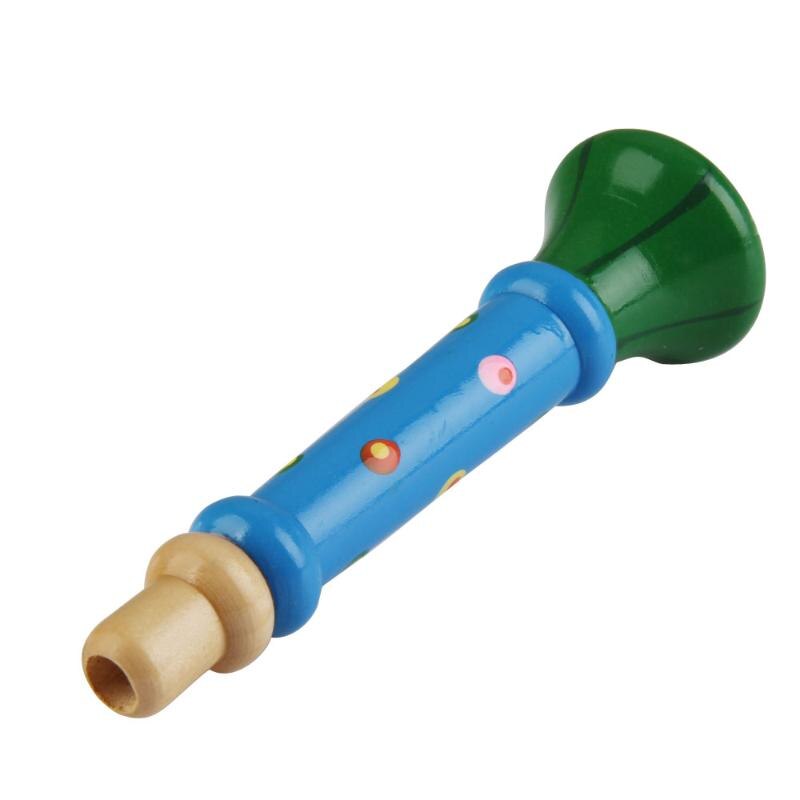 Farverig træblokfløjte pædagogisk trompet buglet hooter bugle pædagogisk legetøj ugiftigt smagløst børn musik leg