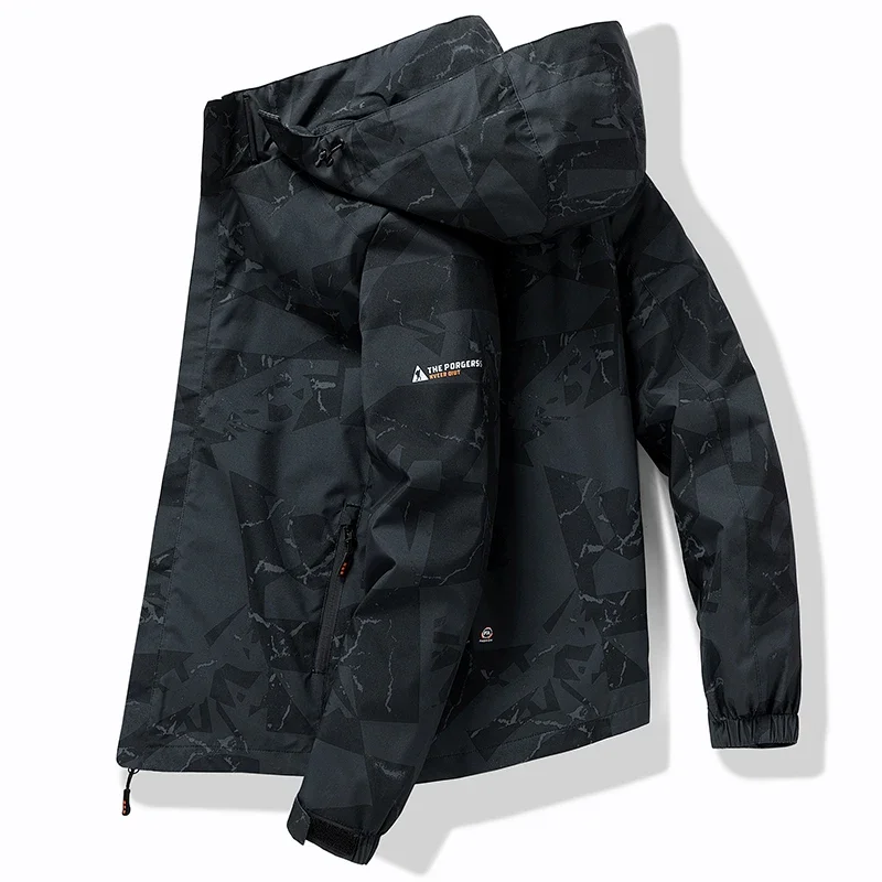 Manteau à capuche imperméable pour hommes, – Grandado