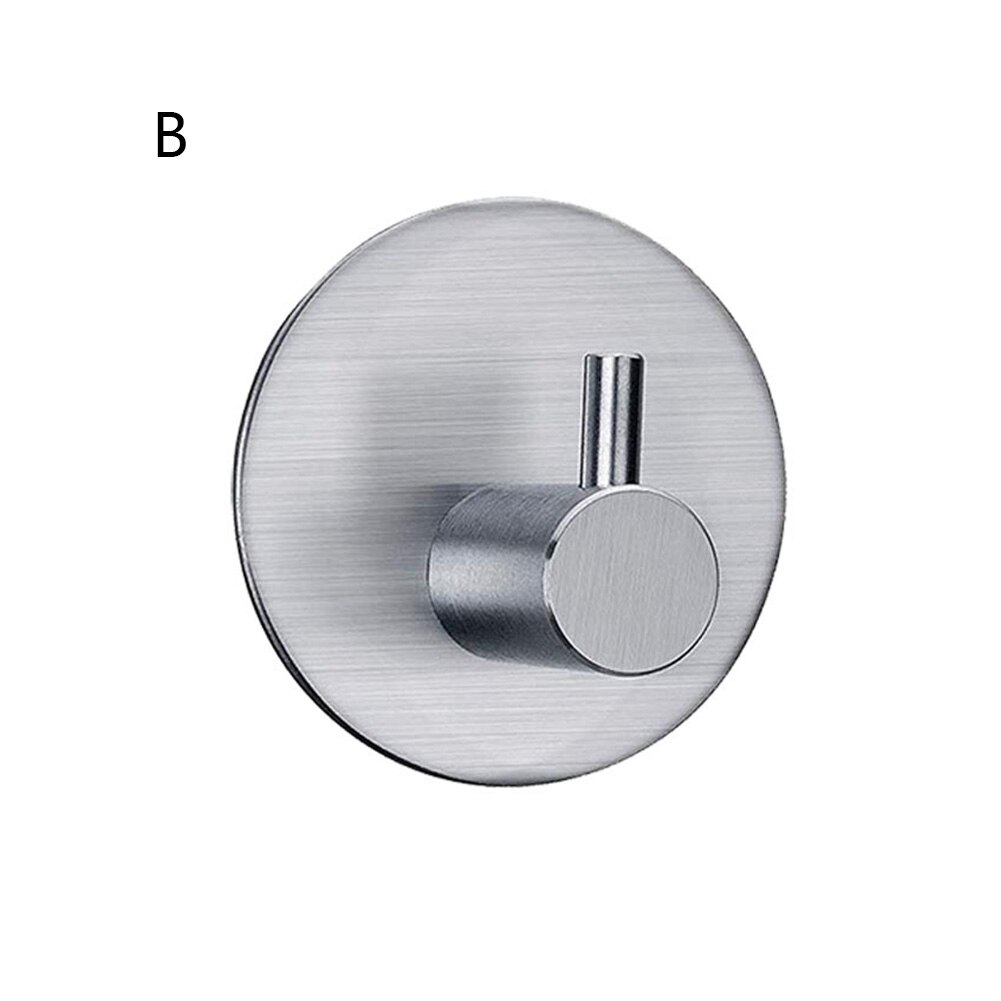Zelfklevende sleutelhouder, handdoekhouder, opberghaak voor thuis, keuken, badkamer, muur, deurhaak, organizer, accessoires, roestvrij staal: B