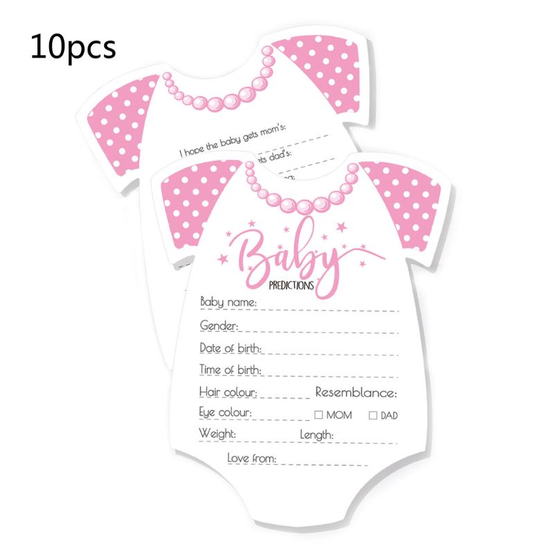 10 Pcs Advice and Prediction Cards for Baby Shower Game Gender Neutral Boy Girl: Pink