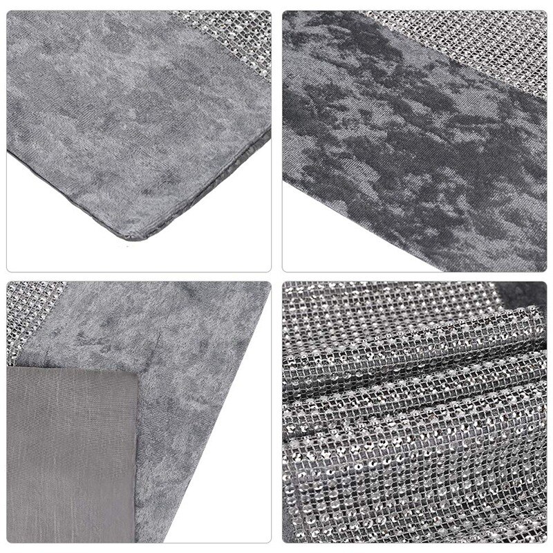Table Runner Rectangular Coffee Dining Table Cloth Runners table runner with Diamante Strip for Home Kitchen Party Wedding Deco