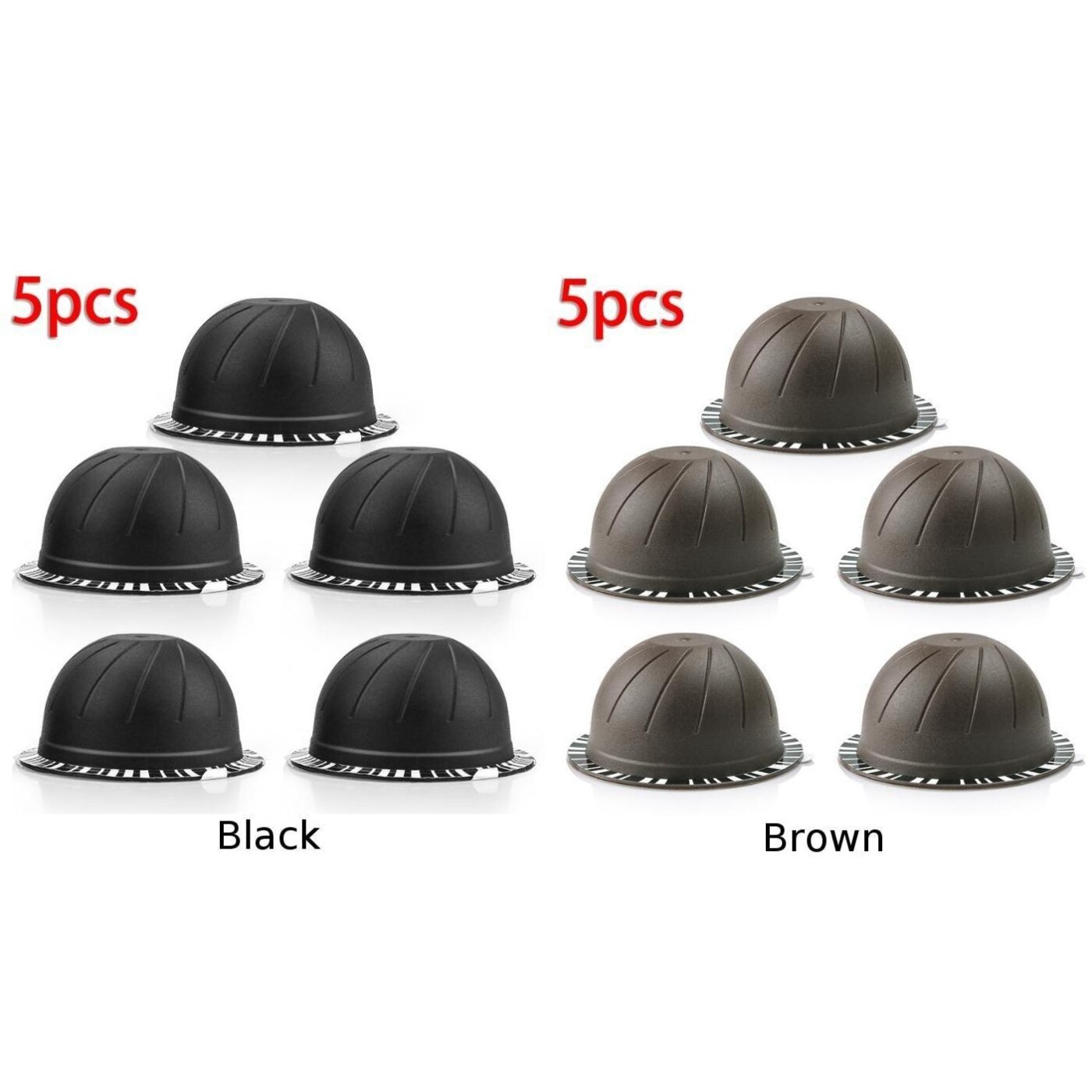 5Pcs Reusable Refill Coffee Capsule W/ Aluminum Foil For Nespresso Vertuo Convenient For Delonghi ENV150 BNV450WHT1BUC1