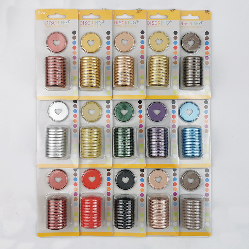 11pcs/1box Colour Mushroom Hole 35mm Plastic Matte Binding Discs Notebook Binder Ring Discs Button Planner Binder DIY Scrapbook